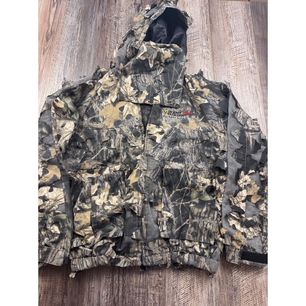 Scent Blocker Plus 3D Leafy Lite Camo Jacket Mens Medium Scentek Hunting 02301R